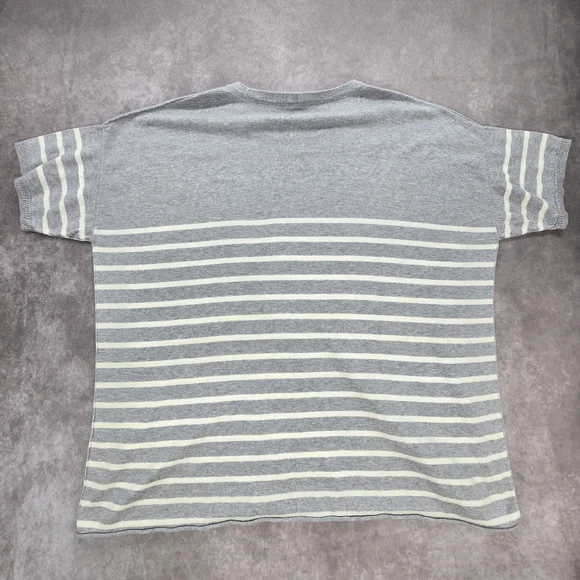 Eileen Fisher Organic Cotton Striped Short Sleeve Sweater - Picture 7 of 11